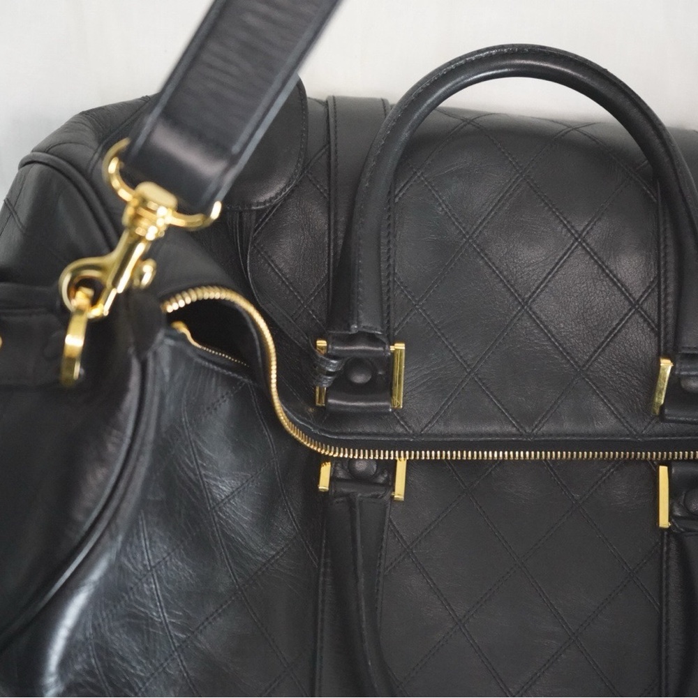 Chanel Black Quilted Lambskin Boston Duffle Bag - Picture 11 of 13